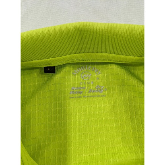 NWT MONTEREY CLUB Lime Punch Sequoya Golf Course Dry Swing Golf Polo Large - Picture 2 of 2